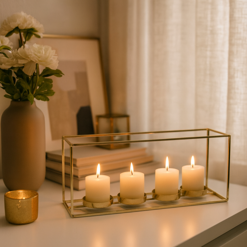 Candelabro Dorado 4HOME 33x14 cm ZQ22106 | Elegancia clásica para tu decoración Candelabro Dorado 4HOME 33x14 cm ZQ22106 | Elegancia clásica para tu decoración